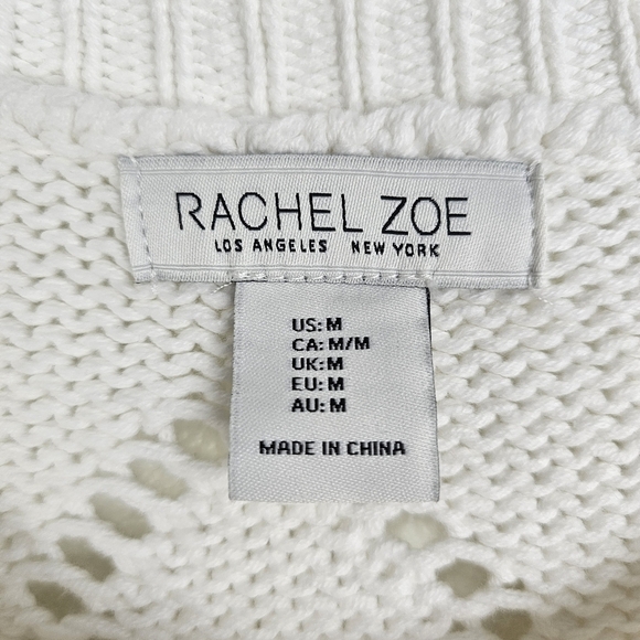 Rachel Zoe Eyelet Floral Embroidered Sweater Cardigan NWT Prairie Cottagecore - Picture 3 of 9